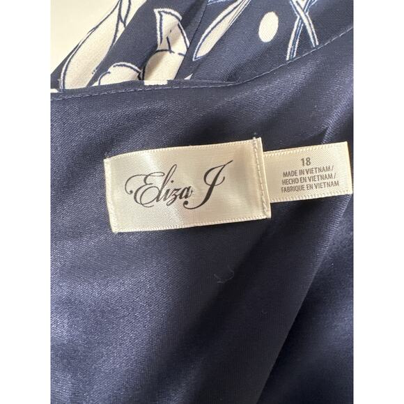 Eliza J Floral and Dot Print Shift Dress Womens Size 18 Navy White - Picture 8 of 9